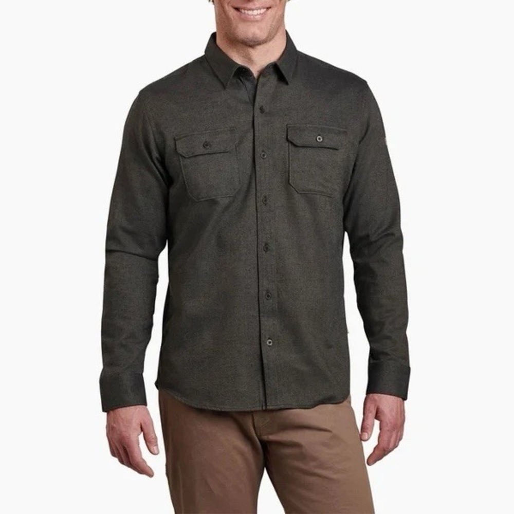 KÜHL Men's Descendr Long Sleeve Flannel Shirt Size Large in Color Serpentine